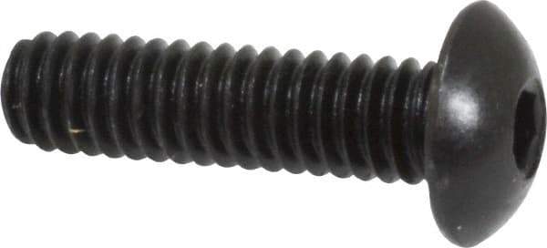 Holo-Krome - #8-32 UNC Hex Socket Drive, Button Screw - Alloy Steel, Black Oxide Finish, Fully Threaded, 5/8" Length Under Head - Industrial Tool & Supply