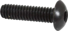 Holo-Krome - #8-32 UNC Hex Socket Drive, Button Screw - Alloy Steel, Black Oxide Finish, Fully Threaded, 5/8" Length Under Head - Industrial Tool & Supply