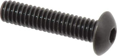 Holo-Krome - #8-32 UNC Hex Socket Drive, Button Screw - Alloy Steel, Black Oxide Finish, Fully Threaded, 3/4" Length Under Head - Industrial Tool & Supply