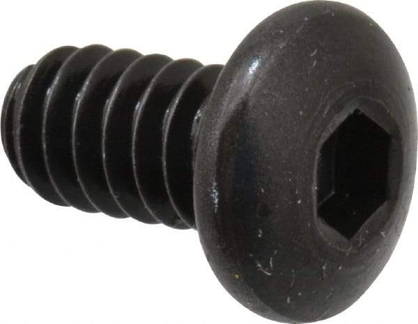 Holo-Krome - #10-24 UNC Hex Socket Drive, Button Screw - Alloy Steel, Black Oxide Finish, Fully Threaded, 3/8" Length Under Head - Industrial Tool & Supply