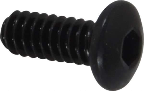 Holo-Krome - #10-24 UNC Hex Socket Drive, Button Screw - Alloy Steel, Black Oxide Finish, Fully Threaded, 1/2" Length Under Head - Industrial Tool & Supply
