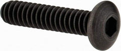 Holo-Krome - #10-24 UNC Hex Socket Drive, Button Screw - Alloy Steel, Black Oxide Finish, Fully Threaded, 7/8" Length Under Head - Industrial Tool & Supply
