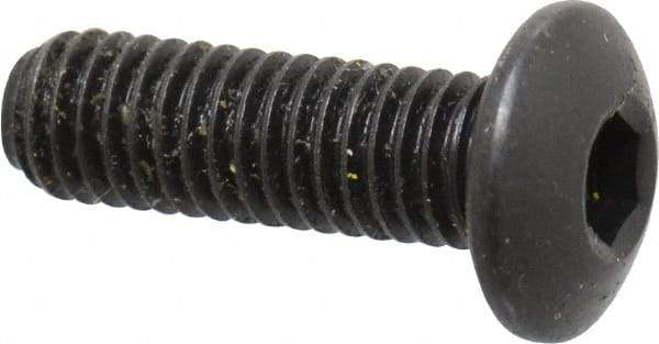 Holo-Krome - #10-32 UNF Hex Socket Drive, Button Screw - Alloy Steel, Black Oxide Finish, Fully Threaded, 5/8" Length Under Head - Industrial Tool & Supply
