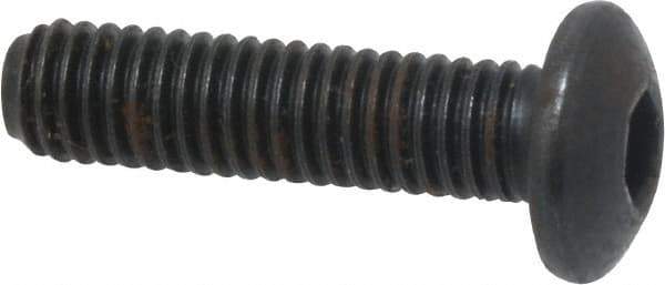 Holo-Krome - #10-32 UNF Hex Socket Drive, Button Screw - Alloy Steel, Black Oxide Finish, Fully Threaded, 3/4" Length Under Head - Industrial Tool & Supply