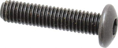 Holo-Krome - #10-32 UNF Hex Socket Drive, Button Screw - Alloy Steel, Black Oxide Finish, Fully Threaded, 7/8" Length Under Head - Industrial Tool & Supply