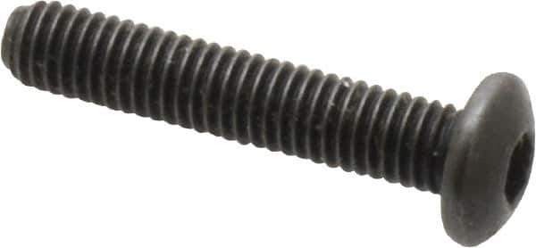 Holo-Krome - #10-32 UNF Hex Socket Drive, Button Screw - Alloy Steel, Black Oxide Finish, Fully Threaded, 1" Length Under Head - Industrial Tool & Supply