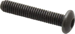 Holo-Krome - #10-32 UNF Hex Socket Drive, Button Screw - Alloy Steel, Black Oxide Finish, Fully Threaded, 1" Length Under Head - Industrial Tool & Supply