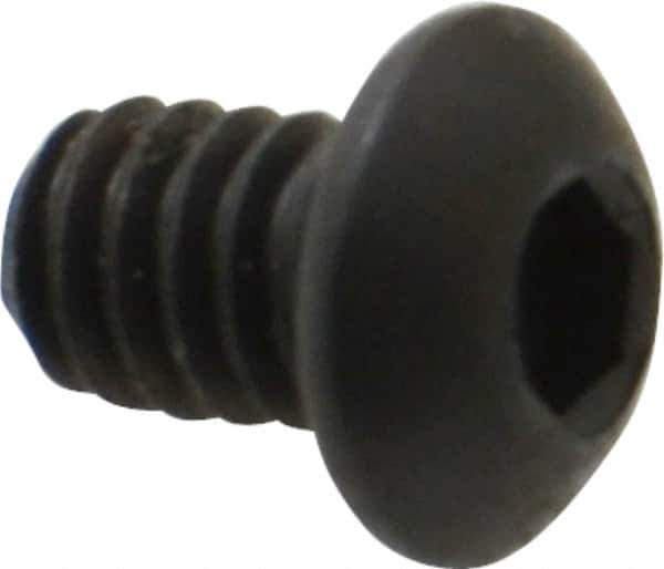 Holo-Krome - 1/4-20 UNC Hex Socket Drive, Button Screw - Alloy Steel, Black Oxide Finish, Fully Threaded, 3/8" Length Under Head - Industrial Tool & Supply