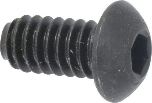 Holo-Krome - 1/4-20 UNC Hex Socket Drive, Button Screw - Alloy Steel, Black Oxide Finish, Fully Threaded, 1/2" Length Under Head - Industrial Tool & Supply