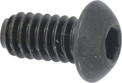 Holo-Krome - 1/4-20 UNC Hex Socket Drive, Button Screw - Alloy Steel, Black Oxide Finish, Fully Threaded, 1/2" Length Under Head - Industrial Tool & Supply