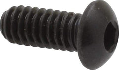 Holo-Krome - 1/4-20 UNC Hex Socket Drive, Button Screw - Alloy Steel, Black Oxide Finish, Fully Threaded, 5/8" Length Under Head - Industrial Tool & Supply