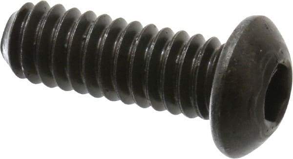 Holo-Krome - 1/4-20 UNC Hex Socket Drive, Button Screw - Alloy Steel, Black Oxide Finish, Fully Threaded, 3/4" Length Under Head - Industrial Tool & Supply