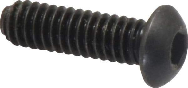 Holo-Krome - 1/4-20 UNC Hex Socket Drive, Button Screw - Alloy Steel, Black Oxide Finish, Fully Threaded, 7/8" Length Under Head - Industrial Tool & Supply