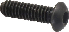 Holo-Krome - 1/4-20 UNC Hex Socket Drive, Button Screw - Alloy Steel, Black Oxide Finish, Fully Threaded, 7/8" Length Under Head - Industrial Tool & Supply