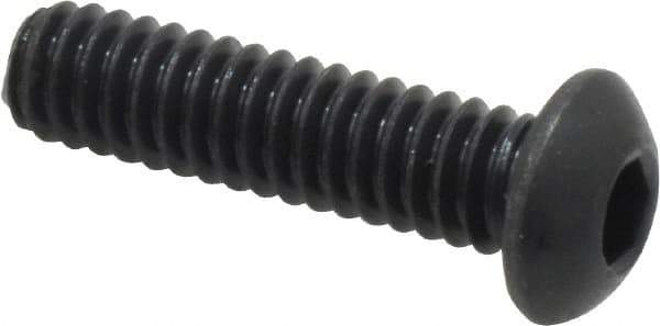 Holo-Krome - 1/4-20 UNC Hex Socket Drive, Button Screw - Alloy Steel, Black Oxide Finish, Fully Threaded, 1" Length Under Head - Industrial Tool & Supply