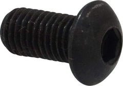 Holo-Krome - 1/4-28 UNF Hex Socket Drive, Button Screw - Alloy Steel, Black Oxide Finish, Fully Threaded, 1/2" Length Under Head - Industrial Tool & Supply