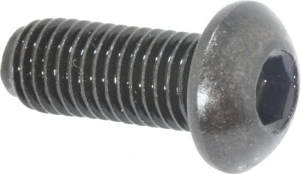 Holo-Krome - 1/4-28 UNF Hex Socket Drive, Button Screw - Alloy Steel, Black Oxide Finish, Fully Threaded, 5/8" Length Under Head - Industrial Tool & Supply