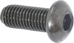 Holo-Krome - 1/4-28 UNF Hex Socket Drive, Button Screw - Alloy Steel, Black Oxide Finish, Fully Threaded, 5/8" Length Under Head - Industrial Tool & Supply