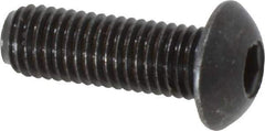 Holo-Krome - 1/4-28 UNF Hex Socket Drive, Button Screw - Alloy Steel, Black Oxide Finish, Fully Threaded, 3/4" Length Under Head - Industrial Tool & Supply