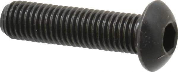 Holo-Krome - 1/4-28 UNF Hex Socket Drive, Button Screw - Alloy Steel, Black Oxide Finish, Fully Threaded, 1" Length Under Head - Industrial Tool & Supply