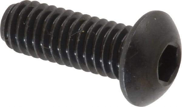 Holo-Krome - 5/16-18 UNC Hex Socket Drive, Button Screw - Alloy Steel, Black Oxide Finish, Fully Threaded, 7/8" Length Under Head - Industrial Tool & Supply