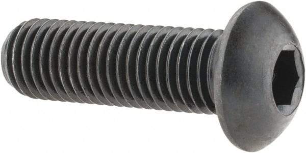 Holo-Krome - 5/16-24 UNF Hex Socket Drive, Button Screw - Alloy Steel, Black Oxide Finish, Fully Threaded, 1" Length Under Head - Industrial Tool & Supply