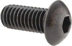 Holo-Krome - 3/8-16 UNC Hex Socket Drive, Button Screw - Alloy Steel, Black Oxide Finish, Fully Threaded, 7/8" Length Under Head - Industrial Tool & Supply