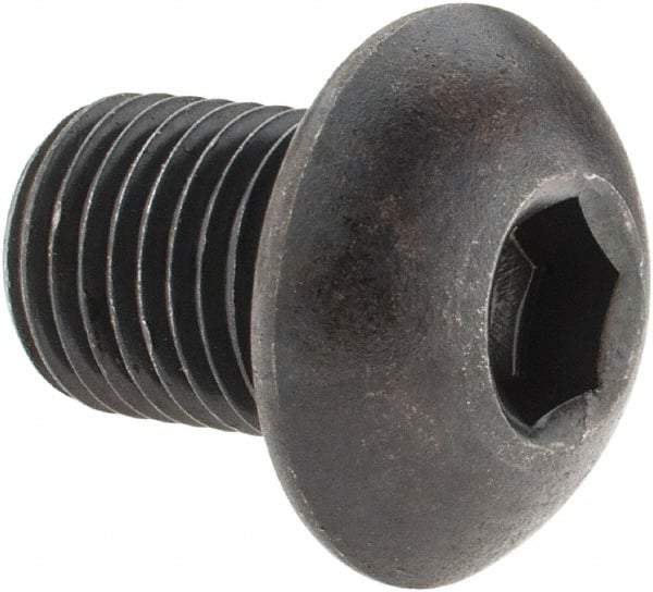 Holo-Krome - 3/8-24 UNF Hex Socket Drive, Button Screw - Alloy Steel, Black Oxide Finish, Fully Threaded, 1/2" Length Under Head - Industrial Tool & Supply