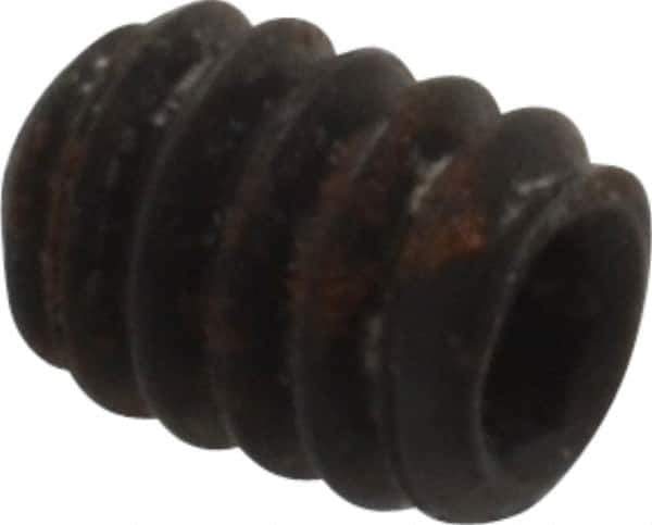 Holo-Krome - #10-24 UNC, 1/4" OAL, Internal Knurl Point Set Screw - Grade 8 Alloy Steel, 3/32" Key - Industrial Tool & Supply