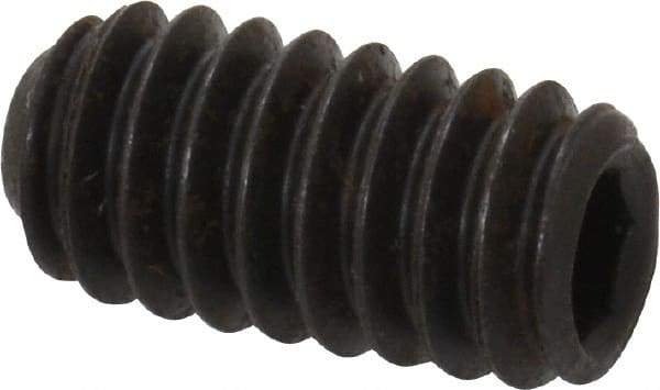 Holo-Krome - 1/4-20 UNC, 1/2" OAL, Internal Knurl Point Set Screw - Grade 8 Alloy Steel, 1/8" Key - Industrial Tool & Supply