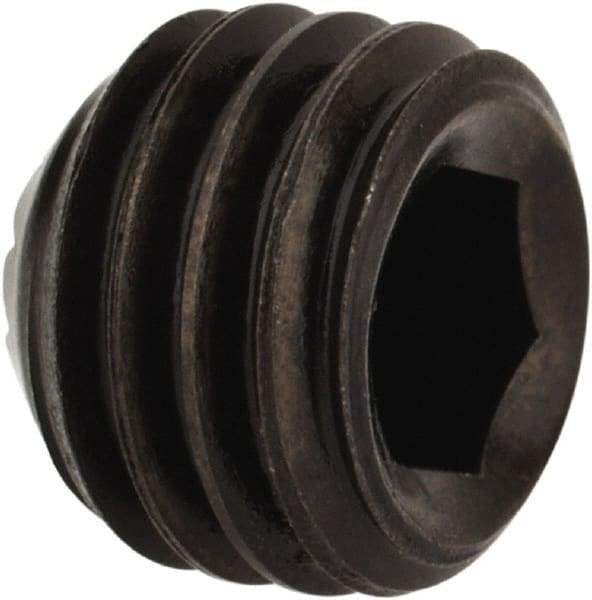 Holo-Krome - 1/4-28 UNF, 3/16" OAL, Internal Knurl Point Set Screw - Grade 8 Alloy Steel, 1/8" Key - Industrial Tool & Supply
