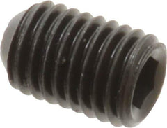 Holo-Krome - 1/4-28 UNF, 3/8" OAL, Internal Knurl Point Set Screw - Grade 8 Alloy Steel, 1/8" Key - Industrial Tool & Supply