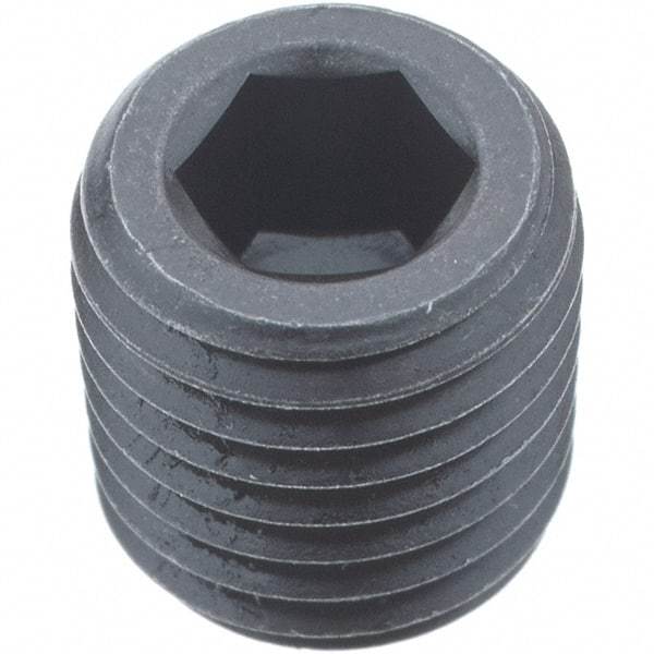 Holo-Krome - 1/16-27, 5/16" OAL, Alloy Steel Socket Pressure Plug - 3/4" Taper per Foot, 5/32" Hex Key - Industrial Tool & Supply
