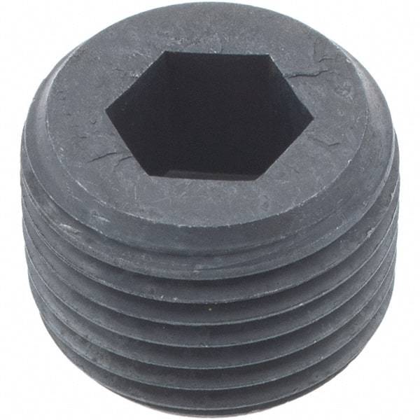 Holo-Krome - 3/8-18, 1/2" OAL, Alloy Steel Socket Pressure Plug - 3/4" Taper per Foot, 5/16" Hex Key - Industrial Tool & Supply