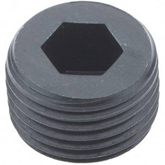 Holo-Krome - 1/2-14, 9/16" OAL, Alloy Steel Socket Pressure Plug - 3/4" Taper per Foot, 3/8" Hex Key - Industrial Tool & Supply