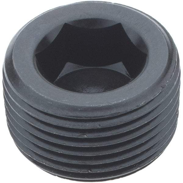 Holo-Krome - 3/4-14, 5/8" OAL, Alloy Steel Socket Pressure Plug - 3/4" Taper per Foot, 9/16" Hex Key - Industrial Tool & Supply
