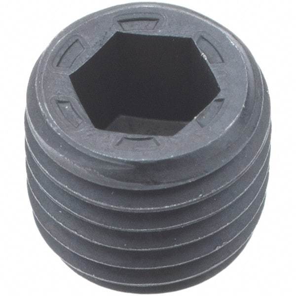 Holo-Krome - 1/16-27, 1/4" OAL, Alloy Steel Socket Pressure Plug - 7/8" Taper per Foot, 5/32" Hex Key - Industrial Tool & Supply