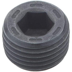 Holo-Krome - 1/8-27, 1/4" OAL, Alloy Steel Socket Pressure Plug - 7/8" Taper per Foot, 3/16" Hex Key - Industrial Tool & Supply