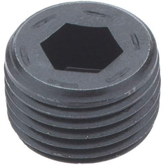 Holo-Krome - 1/2-14, 17/32" OAL, Alloy Steel Socket Pressure Plug - 7/8" Taper per Foot, 3/8" Hex Key - Industrial Tool & Supply