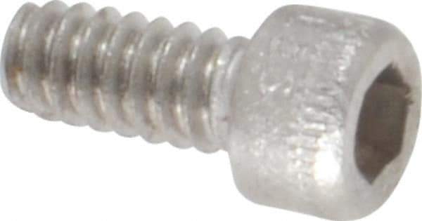 Holo-Krome - #4-40 UNC Hex Socket Drive, Socket Cap Screw - Grade 18-8 Stainless Steel, Uncoated, Fully Threaded, 1/4" Length Under Head - Industrial Tool & Supply
