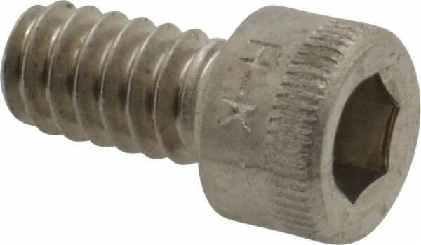 Holo-Krome - #10-24 UNC Hex Socket Drive, Socket Cap Screw - Grade 18-8 Stainless Steel, Uncoated, Fully Threaded, 3/8" Length Under Head - Industrial Tool & Supply