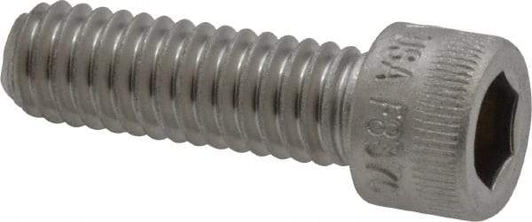 Holo-Krome - 5/16-18 UNC Hex Socket Drive, Socket Cap Screw - Grade 18-8 Stainless Steel, Uncoated, Fully Threaded, 1" Length Under Head - Industrial Tool & Supply