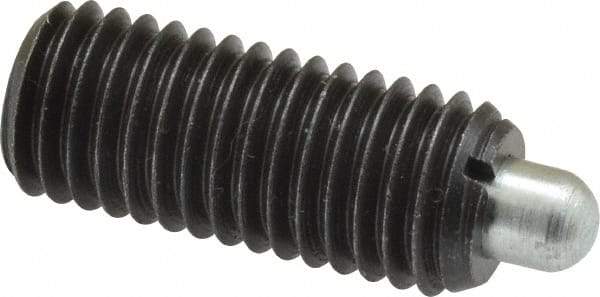 Gibraltar - 5/8-11, 1-1/2" Thread Length, 5/16" Plunger Projection, Steel Threaded Spring Plunger - 0.31" Max Plunger Diam, 1-1/2" Plunger Length, 3.5 Lb Init End Force, 10.5 Lb Final End Force - Industrial Tool & Supply