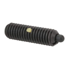 Gibraltar - M6 x 1.0, 0.787" Thread Length, 0.098" Plunger Projection, Steel Threaded Spring Plunger - 0.106" Max Plunger Diam, 0.787" Plunger Length, 1.57 Lb Init End Force, 4.5 Lb Final End Force - Industrial Tool & Supply