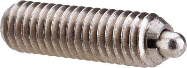 Gibraltar - M6 x 1.0, 0.787" Thread Length, 0.098" Plunger Projection, Stainless Steel Threaded Spring Plunger - 0.106" Max Plunger Diam, 0.787" Plunger Length, 4.05 Lb Init End Force, 11.24 Lb Final End Force - Industrial Tool & Supply