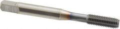 OSG - 1/4-28 UNF H5 Thread Limit Modified Bottoming Thread Forming Tap - Powdered Metal High Speed Steel, TiCN Finish, 2-1/2" OAL, 1" Thread Length, Right Hand Thread, Series EXOTAP NRT - Exact Industrial Supply
