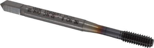OSG - #8-32 UNC H4 Thread Limit Bottoming Thread Forming Tap - Powdered Metal High Speed Steel, TiCN Finish, 2-1/8" OAL, 3/4" Thread Length, Right Hand Thread, Series EXOTAP NRT - Exact Industrial Supply