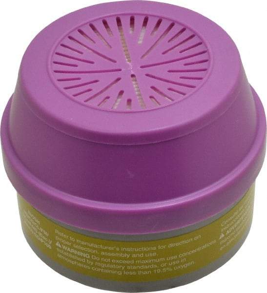 North - Olive and Purple P100 Cartridge and Filter Combination - Series 5500, 7700, 5400, 7600, Protects Against Acid Gas, Organic Vapor - Industrial Tool & Supply
