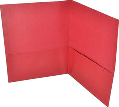 UNIVERSAL - 11" Long x 8-1/2" Wide Leatherette Two-Pocket Portfolios - Red - Industrial Tool & Supply