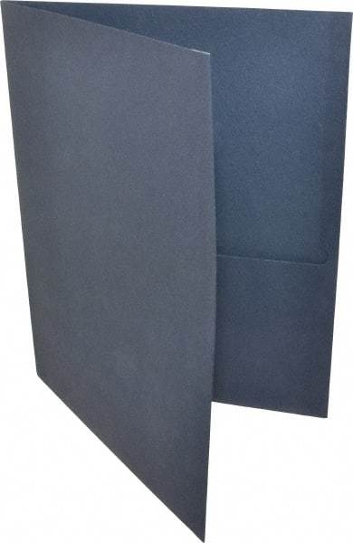 UNIVERSAL - 11" Long x 8-1/2" Wide Leatherette Two-Pocket Portfolios - Dark Blue - Industrial Tool & Supply